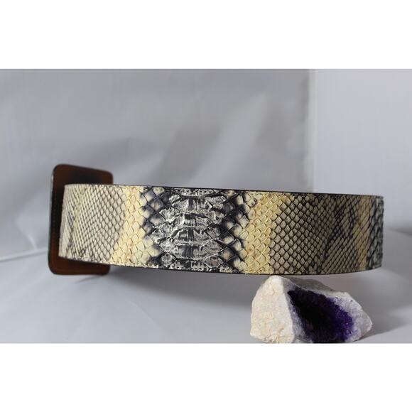 Vintage Genuine Python Belt Lai Made in USA Metallic Accents Size 27 - Picture 4 of 9